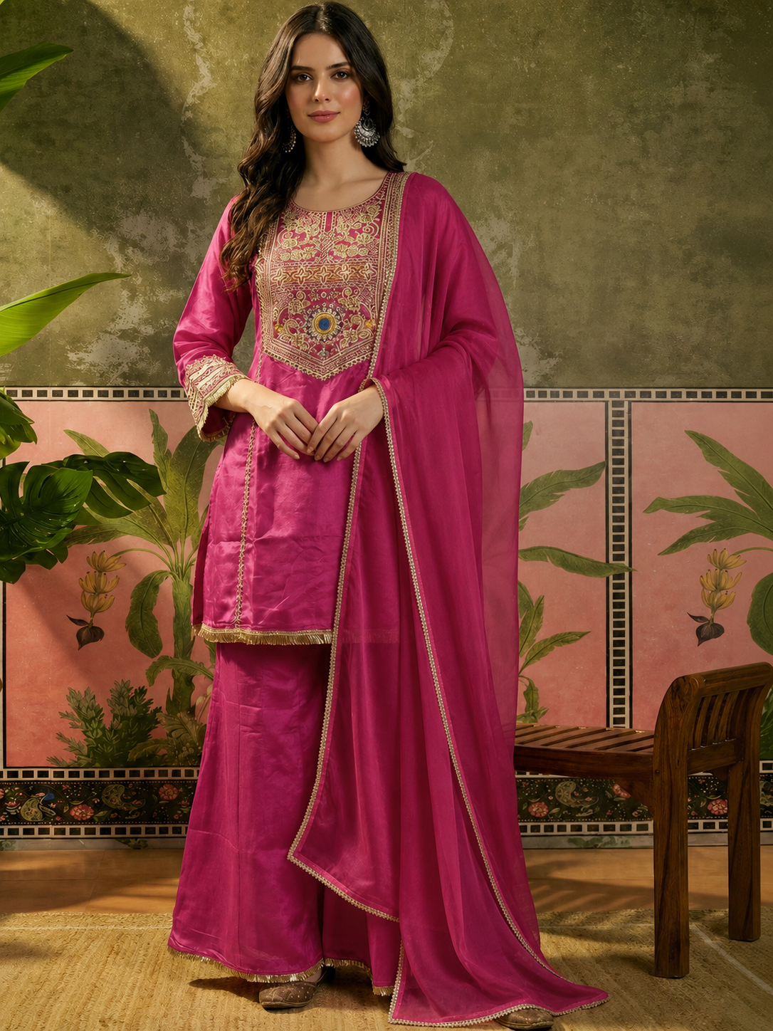 SEQUENCEHOLIC Women Embroidered Kurta with Trousers & Dupatta | Ethnic Kurta Set